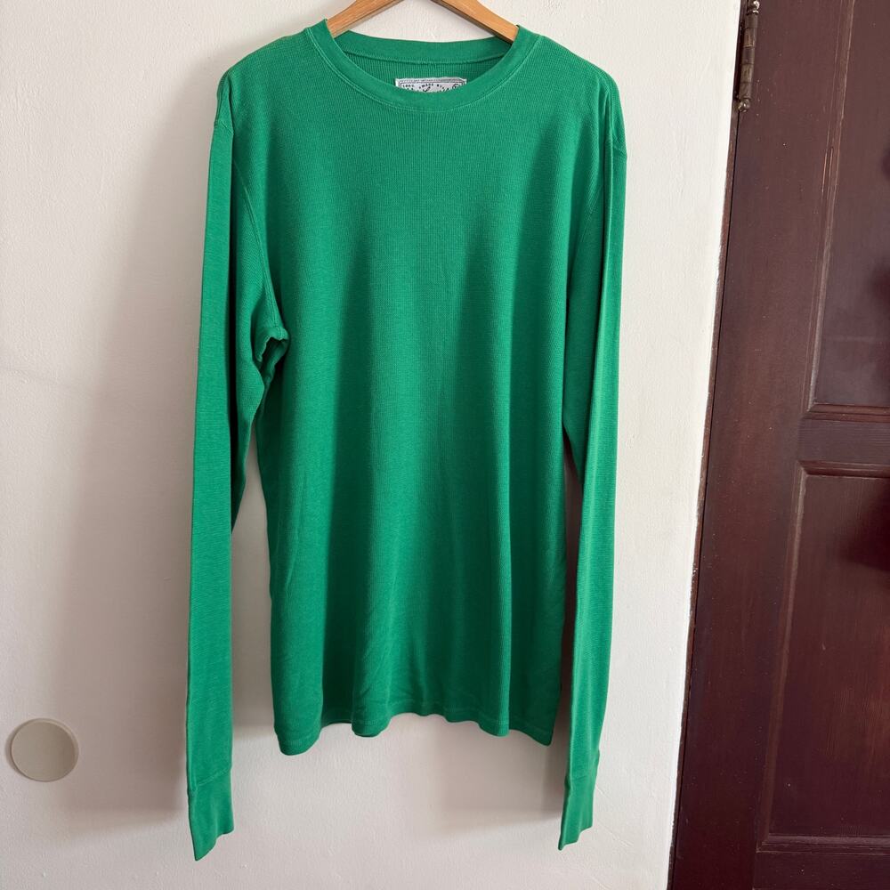 Made by Johnny | 100% cotton USA Made Kelly Green Waffle Long Sleeve Tee XL Tall